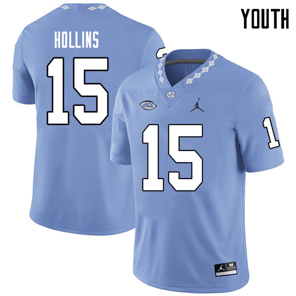 Jordan Brand Youth #15 DeAndre Hollins North Carolina Tar Heels College Football Jerseys Sale-Caroli